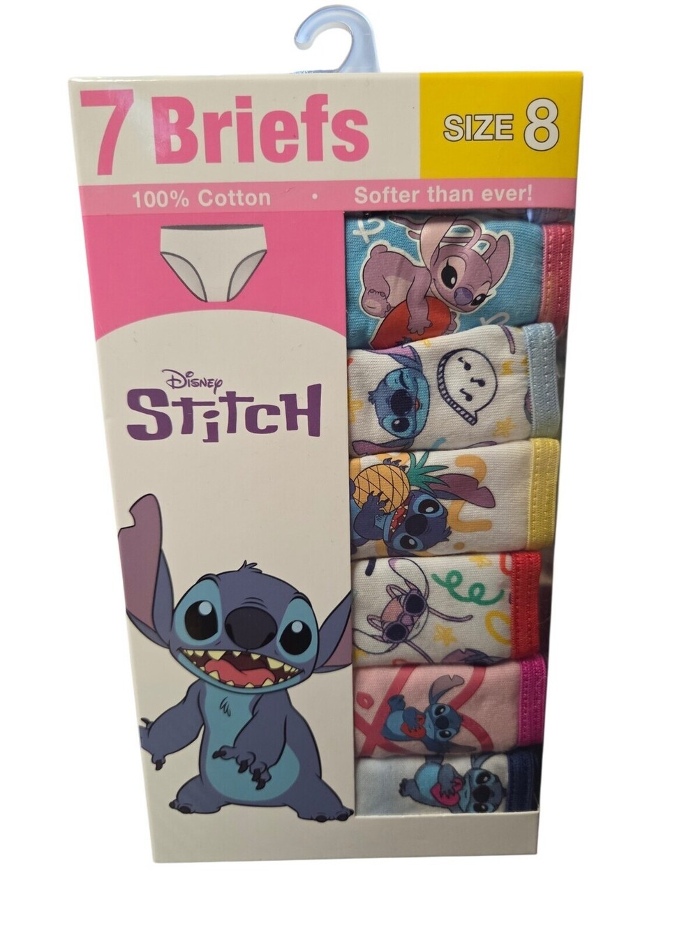 Disney Stitch Girls Briefs 7 pack size 8 NIB
